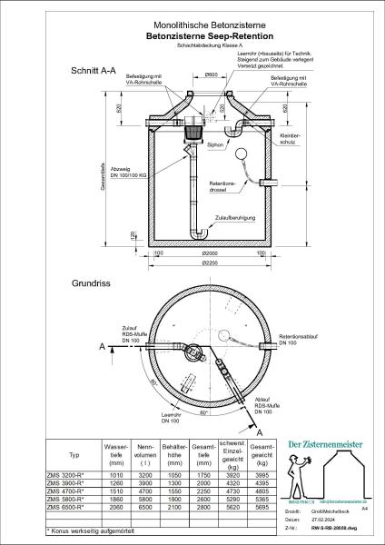 Betonzisterne Seep-Retention
